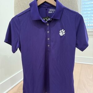 Nike ✔️ Golf Clemson Tigers Purple Dri-FIT Polo Women’s Medium ACC Logo